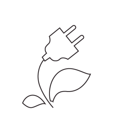 icono de flor y enchufe